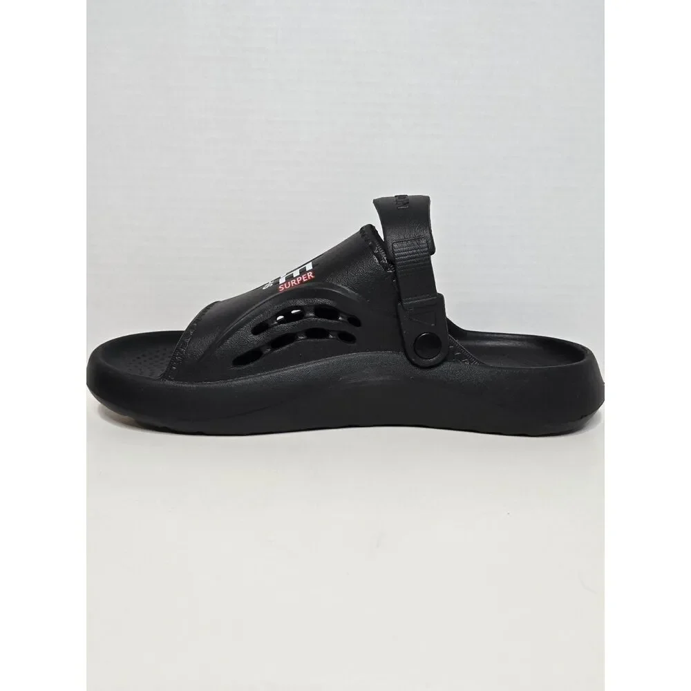 Smile Surper Graphic Foam Clog Sandals Slides | Men's Size 9-10 | Matte Black